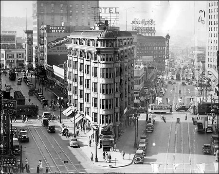 From Hotel Plaza to Bartell Drugs to Westlake Park at 4th and Pine